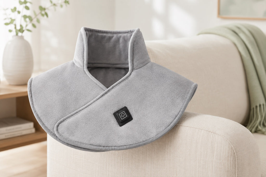 Varmewrap draperet på sofa